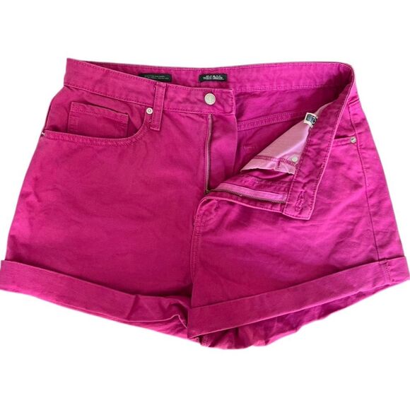 Wild Fable Highest Rise Mom Jean Shorts Size 14/32 Pink Fuchsia Rolled Hem - Picture 3 of 15